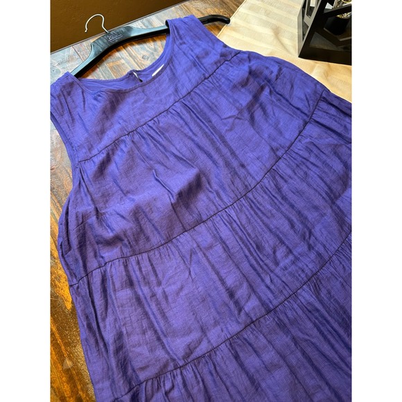 J Jill Tiered Dress Purple Maxi Dress Sleeveless Woman's XLarge XL Fairycore - Picture 4 of 14